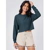 image:imageODODOS Womens Long Sleeve Oversized Cropped Tee Ultra Soft odSTRATUM TechNavy Heather