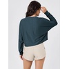 image:imageODODOS Womens Long Sleeve Oversized Cropped Tee Ultra Soft odSTRATUM TechNavy Heather