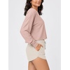 image:imageODODOS Womens Long Sleeve Oversized Cropped Tee Ultra Soft odSTRATUM TechRose Pink Heather