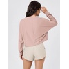 image:imageODODOS Womens Long Sleeve Oversized Cropped Tee Ultra Soft odSTRATUM TechRose Pink Heather