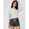 image:imageODODOS Womens Long Sleeve Oversized Cropped Tee Ultra Soft odSTRATUM TechSalt Heather