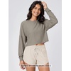 image:imageODODOS Womens Long Sleeve Oversized Cropped Tee Ultra Soft odSTRATUM TechWarm Grey Heather