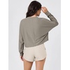 image:imageODODOS Womens Long Sleeve Oversized Cropped Tee Ultra Soft odSTRATUM TechWarm Grey Heather