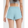 image:imageODODOS Womens Performance Shorts Ultra Soft odSTRATUM Tech Mid Rise Relaxed Shorts with Pocket 3 Inseam Moisture WickingBaby Blue Heather