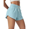 image:imageODODOS Womens Performance Shorts Ultra Soft odSTRATUM Tech Mid Rise Relaxed Shorts with Pocket 3 Inseam Moisture WickingBaby Blue Heather