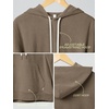 image:imageODODOS Womens Brushed Fleece Hoodie Warm Pullover with Kangaroo PocketWood Brown Heather