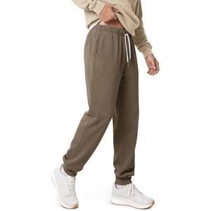 image:imageODODOS Mens Brushed Fleece Jogger Sweatpants with Pockets Relaxed FitWood Brown Heather