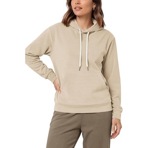 image:imageODODOS Womens Brushed Fleece Hoodie Warm Pullover with Kangaroo PocketBeige Heather