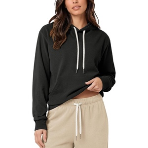 image:imageODODOS Womens Brushed Fleece Hoodie Warm Pullover with Kangaroo PocketBlack