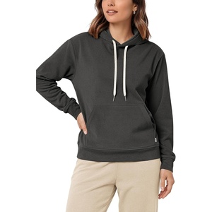 image:imageODODOS Womens Brushed Fleece Hoodie Warm Pullover with Kangaroo PocketCharcoal Heather