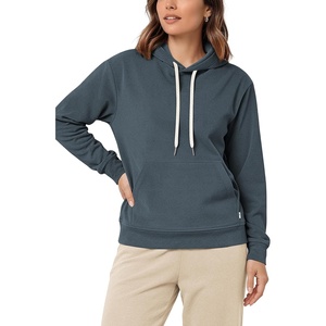 image:imageODODOS Womens Brushed Fleece Hoodie Warm Pullover with Kangaroo PocketDark Blue Heather