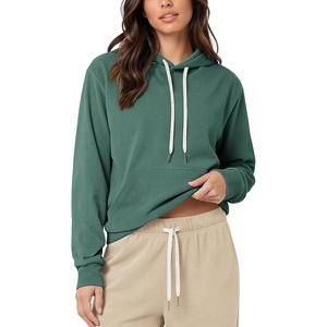 image:imageODODOS Womens Brushed Fleece Hoodie Warm Pullover with Kangaroo PocketTeal Green Heather
