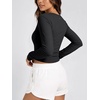 image:imageODODOS Womens Wrap Crop Top  Ultra Soft odSTRATUM Tech Ballet Yoga ShirtBlack Heather