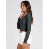 image:imageODODOS Womens Wrap Crop Top  Ultra Soft odSTRATUM Tech Ballet Yoga ShirtCharcoal Heather