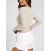 image:imageODODOS Womens Wrap Crop Top  Ultra Soft odSTRATUM Tech Ballet Yoga ShirtEcru Heather