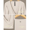 image:imageODODOS Womens Wrap Crop Top  Ultra Soft odSTRATUM Tech Ballet Yoga ShirtEcru Heather