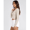 image:imageODODOS Womens Wrap Crop Top  Ultra Soft odSTRATUM Tech Ballet Yoga ShirtEcru Heather