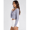 image:imageODODOS Womens Wrap Crop Top  Ultra Soft odSTRATUM Tech Ballet Yoga ShirtLilac Heather