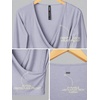 image:imageODODOS Womens Wrap Crop Top  Ultra Soft odSTRATUM Tech Ballet Yoga ShirtLilac Heather