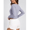 image:imageODODOS Womens Wrap Crop Top  Ultra Soft odSTRATUM Tech Ballet Yoga ShirtLilac Heather