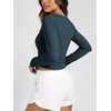 image:imageODODOS Womens Wrap Crop Top  Ultra Soft odSTRATUM Tech Ballet Yoga ShirtNavy Heather