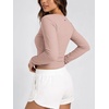 image:imageODODOS Womens Wrap Crop Top  Ultra Soft odSTRATUM Tech Ballet Yoga ShirtRose Pink Heather