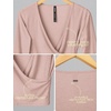 image:imageODODOS Womens Wrap Crop Top  Ultra Soft odSTRATUM Tech Ballet Yoga ShirtRose Pink Heather