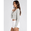 image:imageODODOS Womens Wrap Crop Top  Ultra Soft odSTRATUM Tech Ballet Yoga ShirtSalt Heather