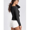 image:imageODODOS Womens Tie Front Top Ultra Soft odSTRATUM Tech CardiganBlack Heather