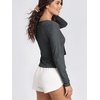 image:imageODODOS Womens Tie Front Top Ultra Soft odSTRATUM Tech CardiganCharcoal Heather