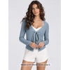 image:imageODODOS Womens Tie Front Top Ultra Soft odSTRATUM Tech CardiganDusty Blue Heather