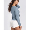 image:imageODODOS Womens Tie Front Top Ultra Soft odSTRATUM Tech CardiganDusty Blue Heather