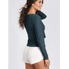 image:imageODODOS Womens Tie Front Top Ultra Soft odSTRATUM Tech CardiganNavy Heather