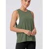 image:imageODODOS 3Pack Loose Tank Tops for Women Sleeveless Gym Athletic Workout Tops Yoga ShirtsArmy Greenwarm Tansangria