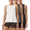 image:imageODODOS 3Pack Loose Tank Tops for Women Sleeveless Gym Athletic Workout Tops Yoga ShirtsBlackcharcoalwhite