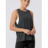 image:imageODODOS 3Pack Loose Tank Tops for Women Sleeveless Gym Athletic Workout Tops Yoga ShirtsBlackwhiteheather Grey