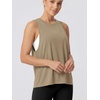 image:imageODODOS 3Pack Loose Tank Tops for Women Sleeveless Gym Athletic Workout Tops Yoga ShirtsHeather Greywarm Tanblack