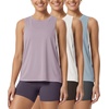 image:imageODODOS 3Pack Loose Tank Tops for Women Sleeveless Gym Athletic Workout Tops Yoga ShirtsLavenderwhiteblue Fog