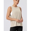 image:imageODODOS 3Pack Loose Tank Tops for Women Sleeveless Gym Athletic Workout Tops Yoga ShirtsOatmealpinkheather Grey