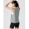 image:imageODODOS 3Pack Loose Tank Tops for Women Sleeveless Gym Athletic Workout Tops Yoga ShirtsPale Grey Heathermilkweed Heatherblack Heather