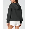 image:imageODODOS Womens Modal Soft Cinchable Half Zip Hoodie with Kangaroo PocketBlack