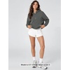 image:imageODODOS Womens Modal Soft Cinchable Half Zip Hoodie with Kangaroo PocketCharcoal