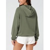 image:imageODODOS Womens Modal Soft Cinchable Half Zip Hoodie with Kangaroo PocketDark Sage