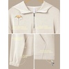 image:imageODODOS Womens Modal Soft Cinchable Half Zip Hoodie with Kangaroo PocketIvory