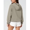 image:imageODODOS Womens Modal Soft Cinchable Half Zip Hoodie with Kangaroo PocketKhaki