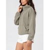 image:imageODODOS Womens Modal Soft Cinchable Half Zip Hoodie with Kangaroo PocketKhaki