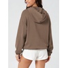 image:imageODODOS Womens Modal Soft Cinchable Half Zip Hoodie with Kangaroo PocketNutria