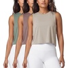 image:imageODODOS 3Pack Loose Tank Tops for Women Sleeveless Gym Athletic Workout Tops Yoga ShirtsAbalonedusty Rosesage Green