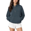 image:imageODODOS Womens Modal Soft Cinchable Half Zip Hoodie with Kangaroo PocketNavy