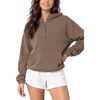 image:imageODODOS Womens Modal Soft Cinchable Half Zip Hoodie with Kangaroo PocketNutria